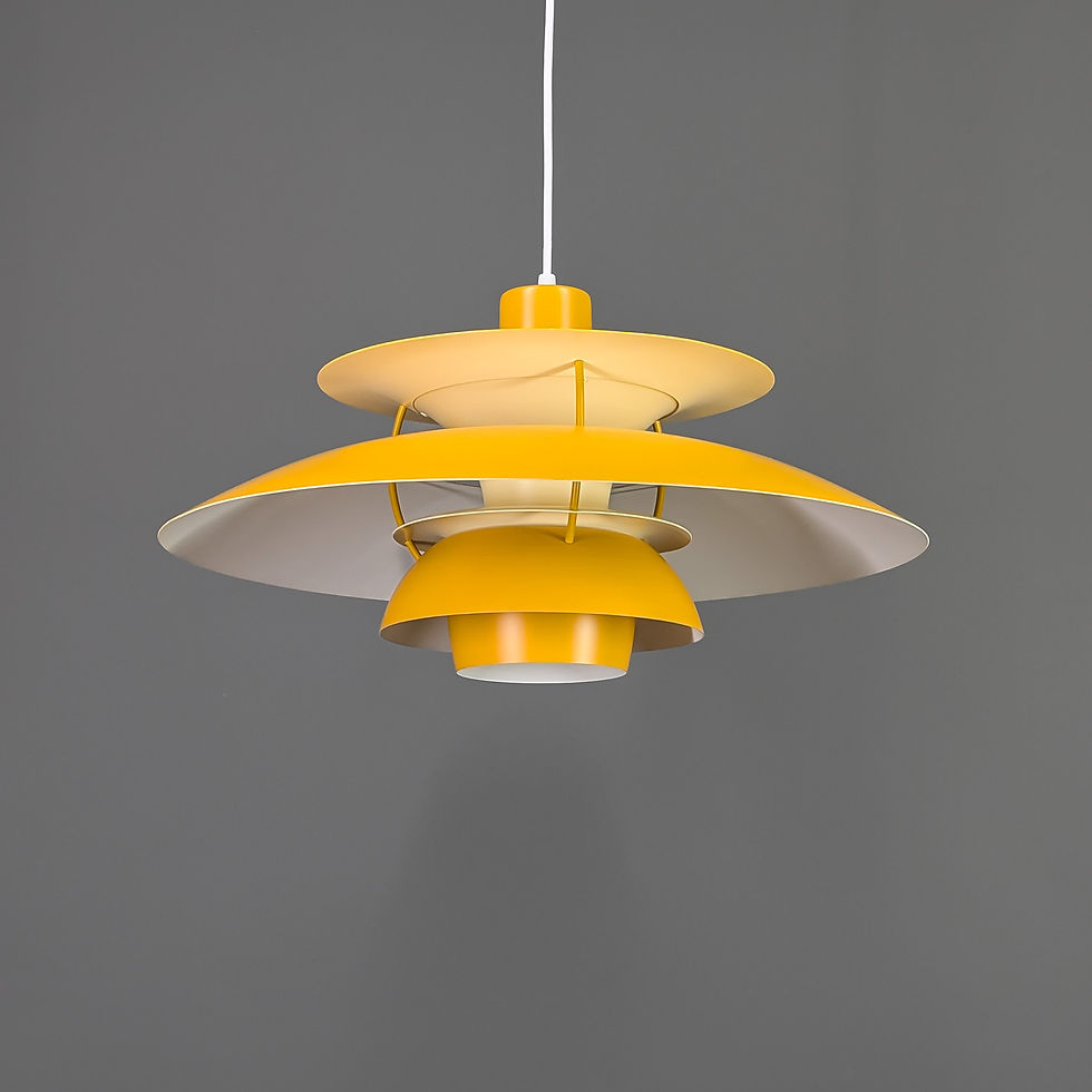 Thumbnail: PH 5 Louis Poulsen Lamp – Iconisch Deens Design - Mosterd geel