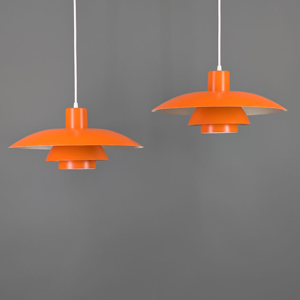 Set Louis Poulsen PH 4/3 hanglampen in oranje – Ø40 cm