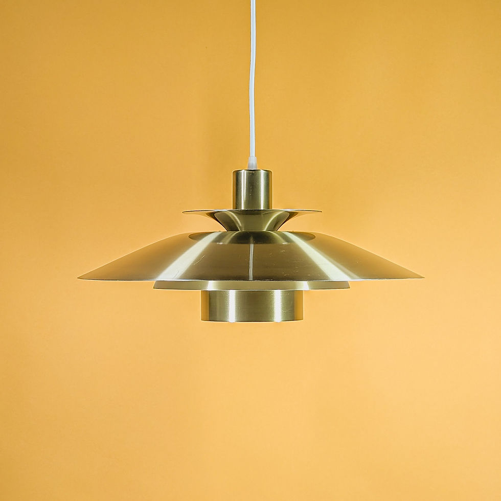 Vintage gouden hanglamp mid century look