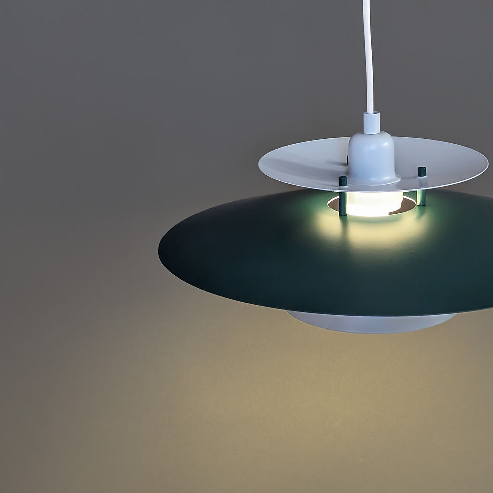 Thumbnail: Groene Deense design hanglamp - retro uitstraling