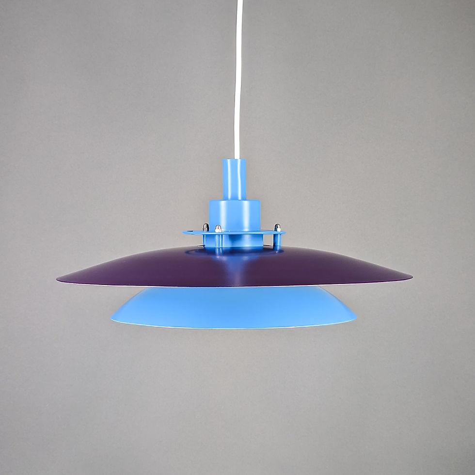 Vintage Deense Hanglamp – Uniek Design in Blauw & Paars