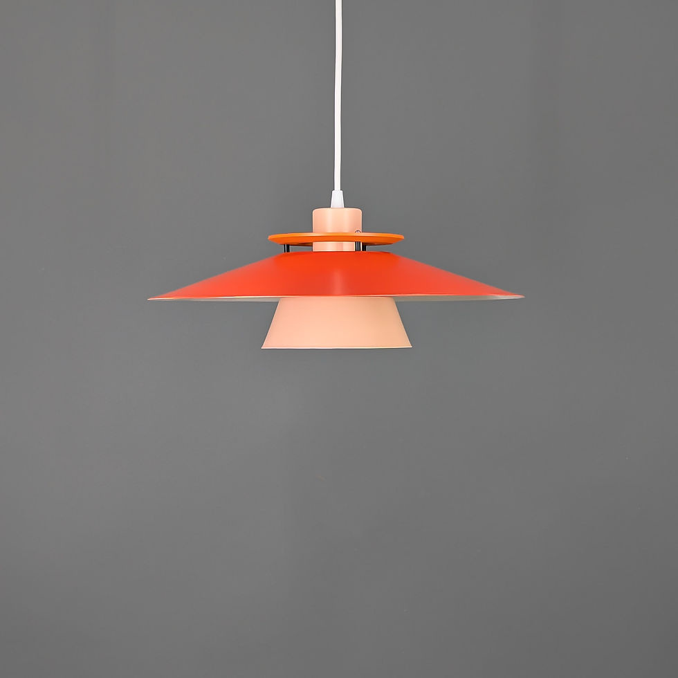 Thumbnail: Design Light Safir vintage Scandinavische hanglamp in oranje