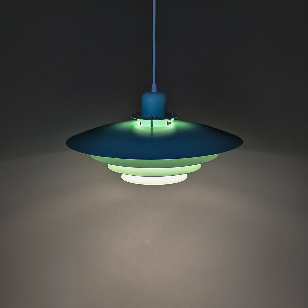 Thumbnail: Groene Deense design hanglamp - retro uitstraling