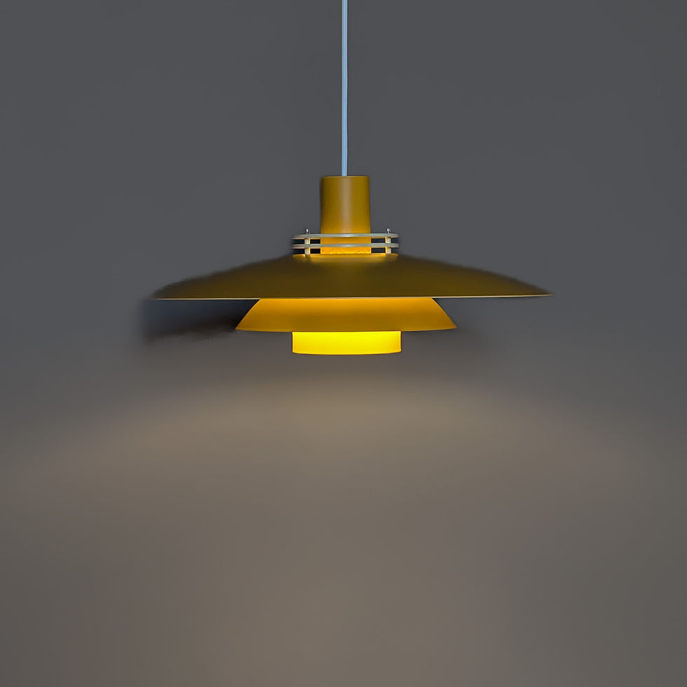 Top Lamper hanglamp in mosterdgeel met vanille details