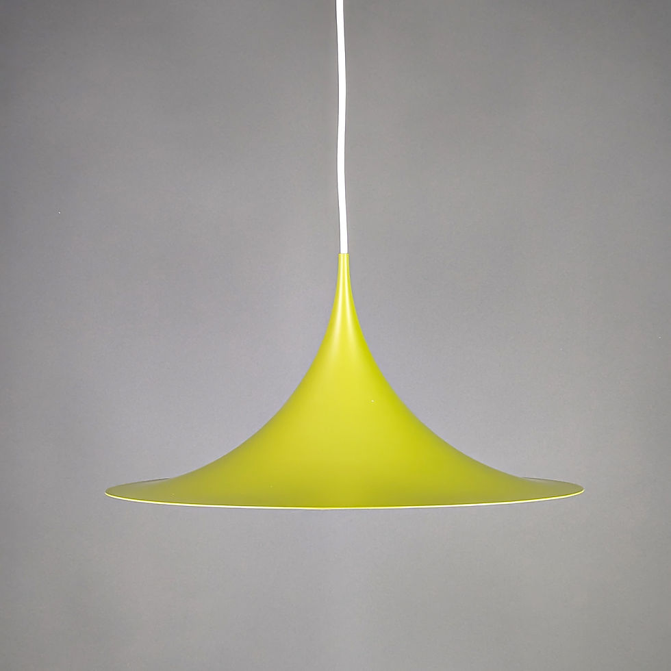 Thumbnail: Groene Semi pendel hanglamp van Fog & Mørup, 45 cm diameter, trompetvormig design