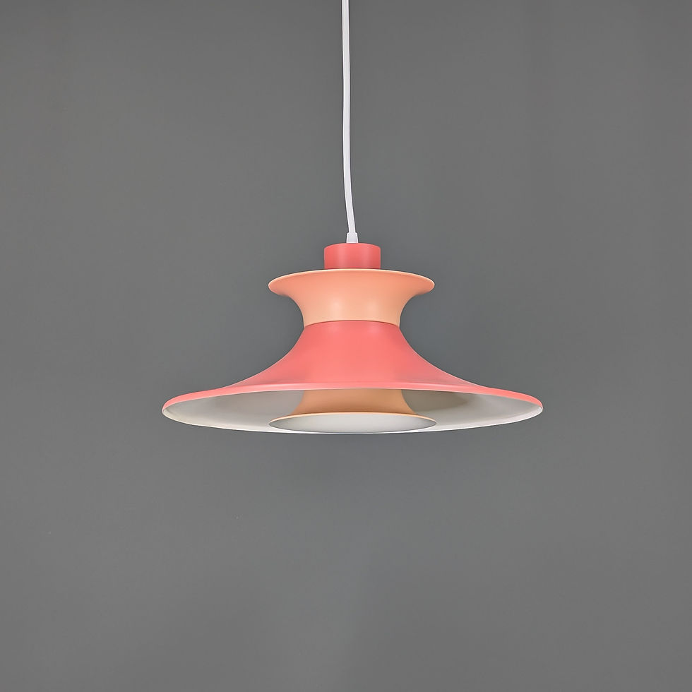 Thumbnail: Scandinavische designlamp in roze – vrolijke vintage lamp met zachte uitstraling