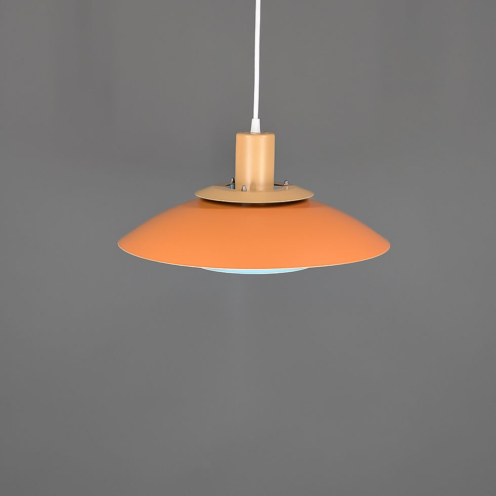 Thumbnail: Deens design hanglamp in oranje bruin en blauwe tinten