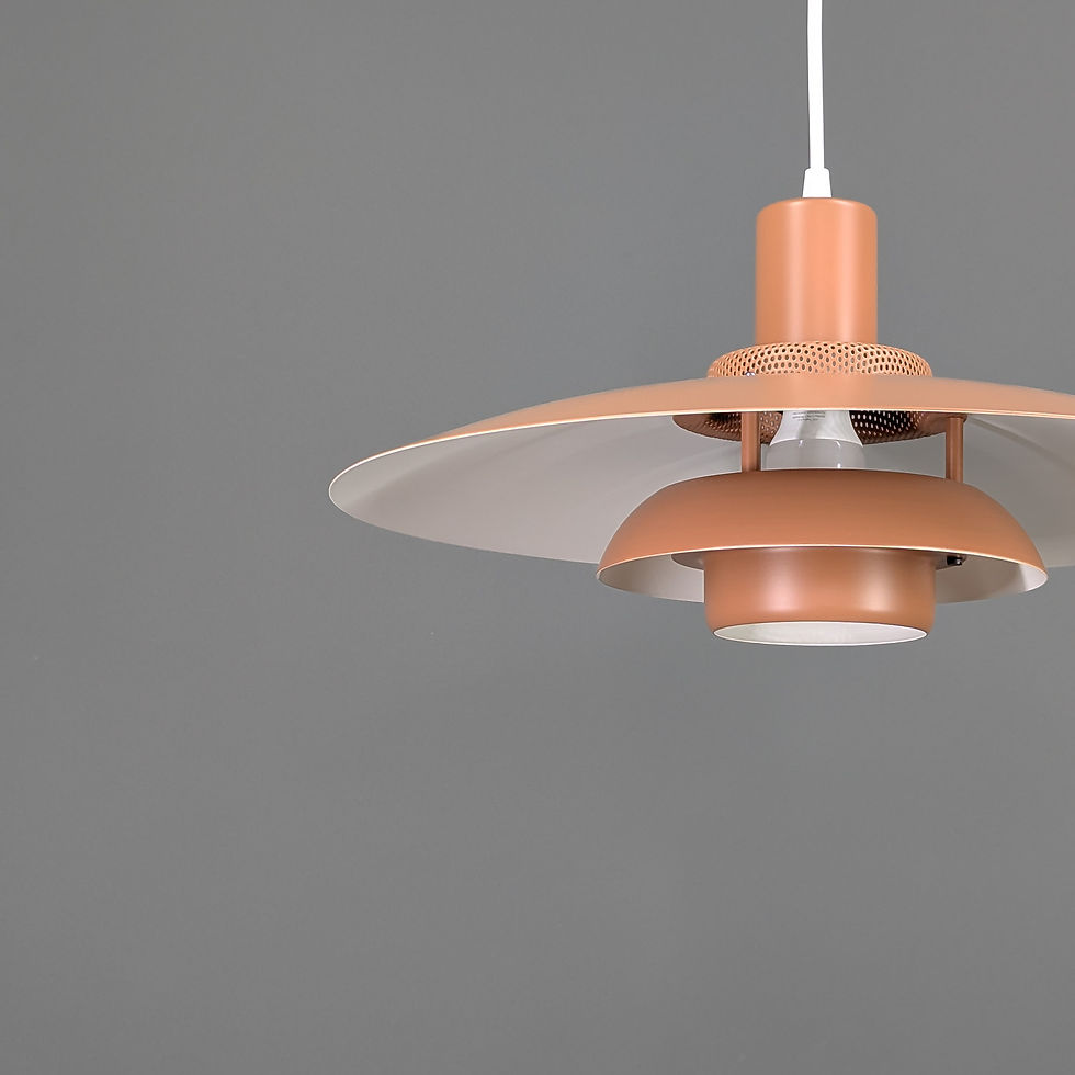 Thumbnail: Scandinavische vintage lamp in warm bruin