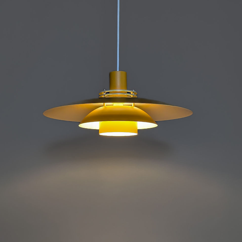 Thumbnail: Top Lamper hanglamp in mosterdgeel met vanille details