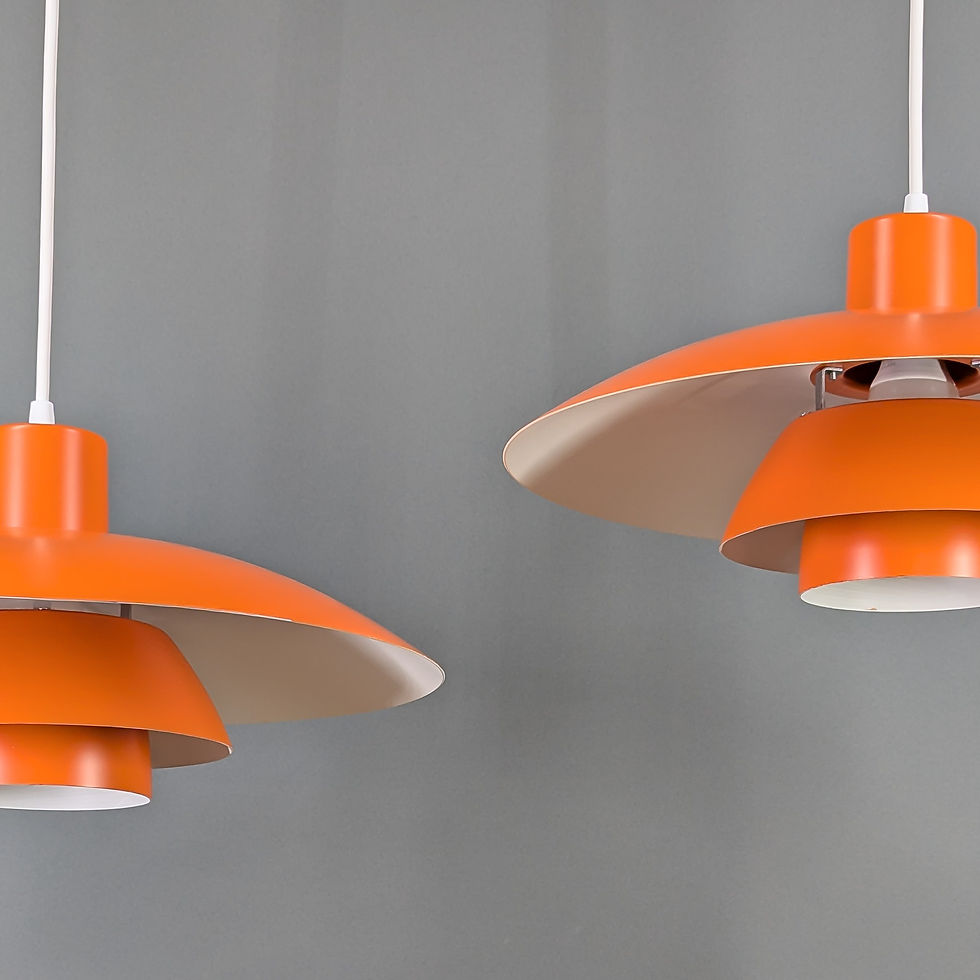 Thumbnail: Set Louis Poulsen PH 4/3 hanglampen in oranje – Ø40 cm