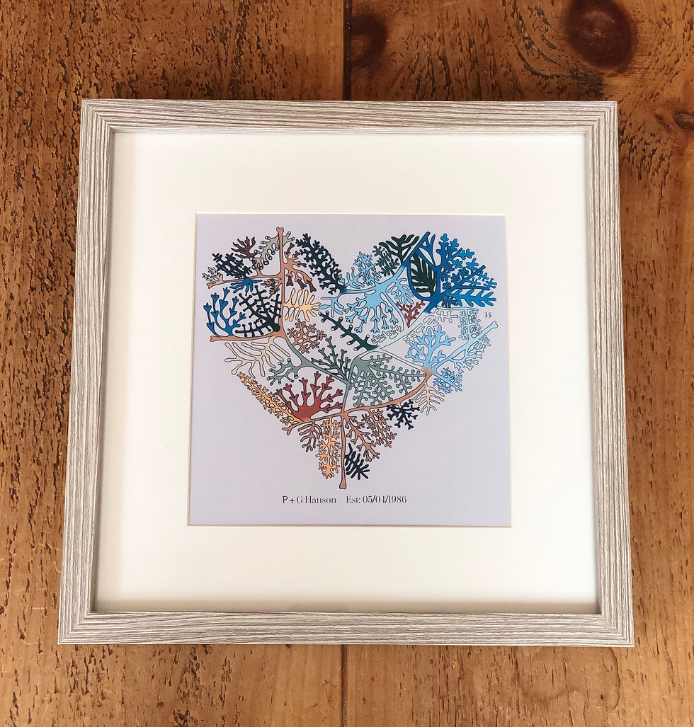 Thumbnail: Coral heart personalised print 
