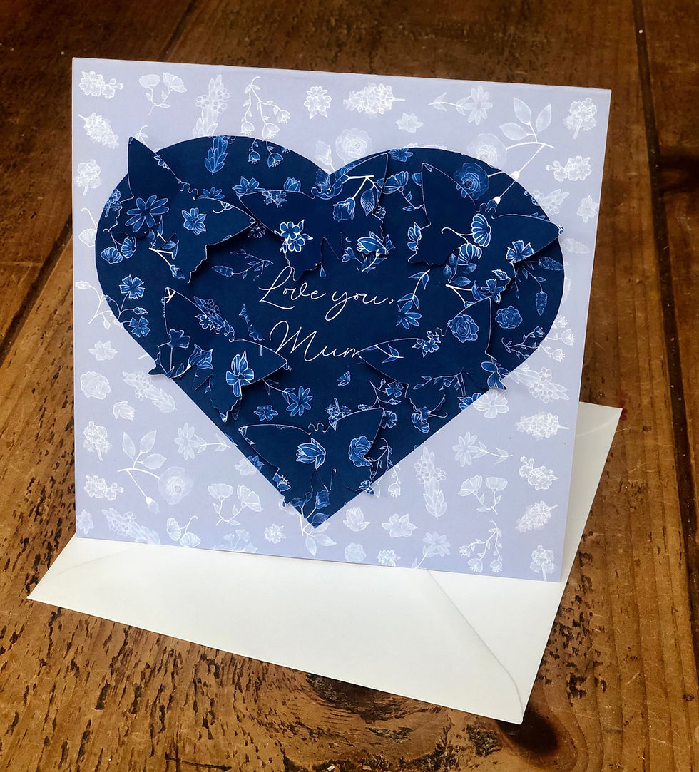 Thumbnail: Hearts and butterflies 3D card - personalised