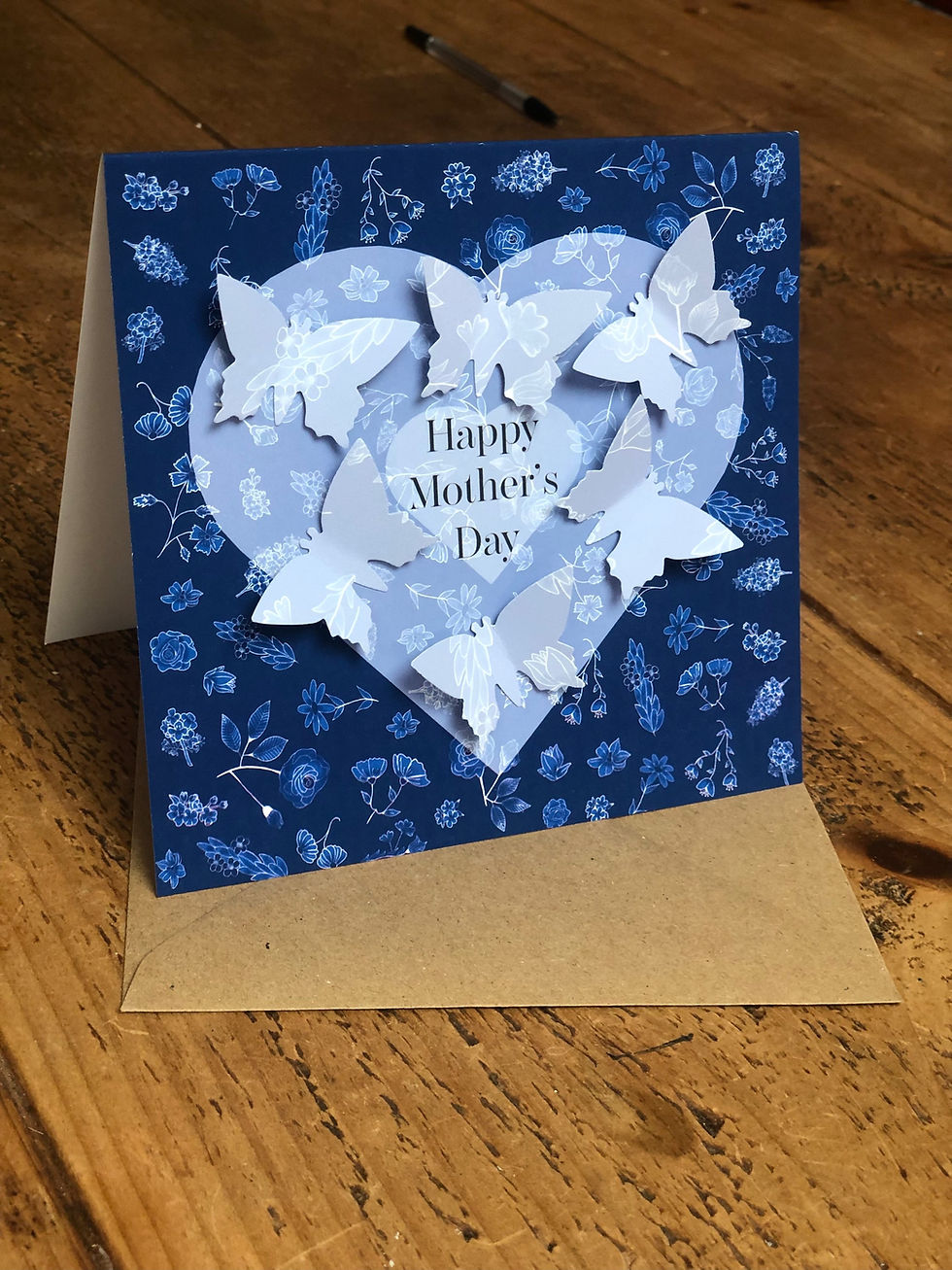 Thumbnail: Hearts and butterflies 3D card - personalised