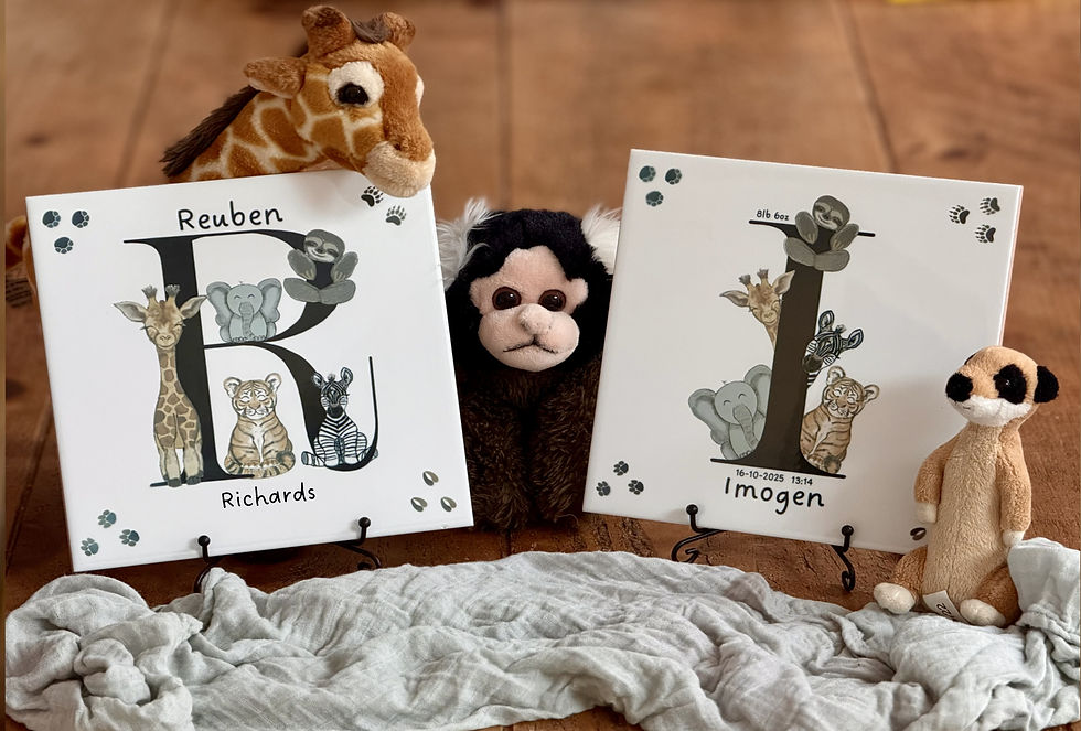 Thumbnail: New baby framed print for nursery - personalised gift for new baby