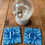 Thumbnail: Festive initial ceramic coaster - cyanotype inspired design