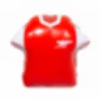 Foil balloon shaped like an Arsenal football shirt in red and white, featuring the club's cannon logo.