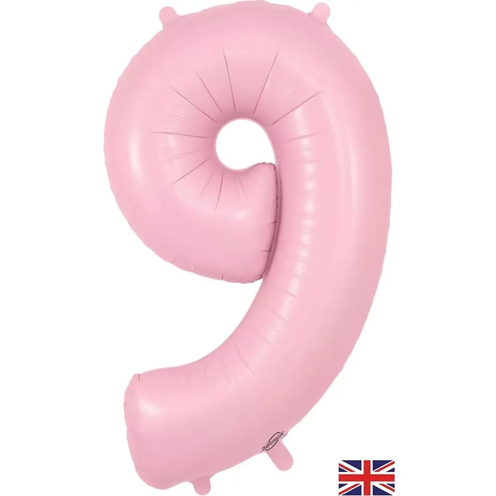Thumbnail: Personalised Pastel Matte Pink 34" Air-Filled Number Balloon Bouquet
