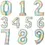 Thumbnail: Rainbow number balloons 0-9 on white background.