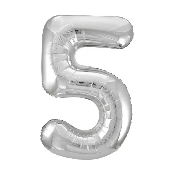 Thumbnail: Personalised Silver 34" Air-Filled Number Balloon Bouquet
