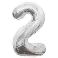 Thumbnail: Personalised Silver 34" Air-Filled Number Balloon Bouquet