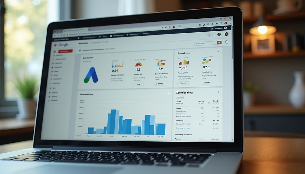 לוח בקרה של פרסום ממומן בגוגל