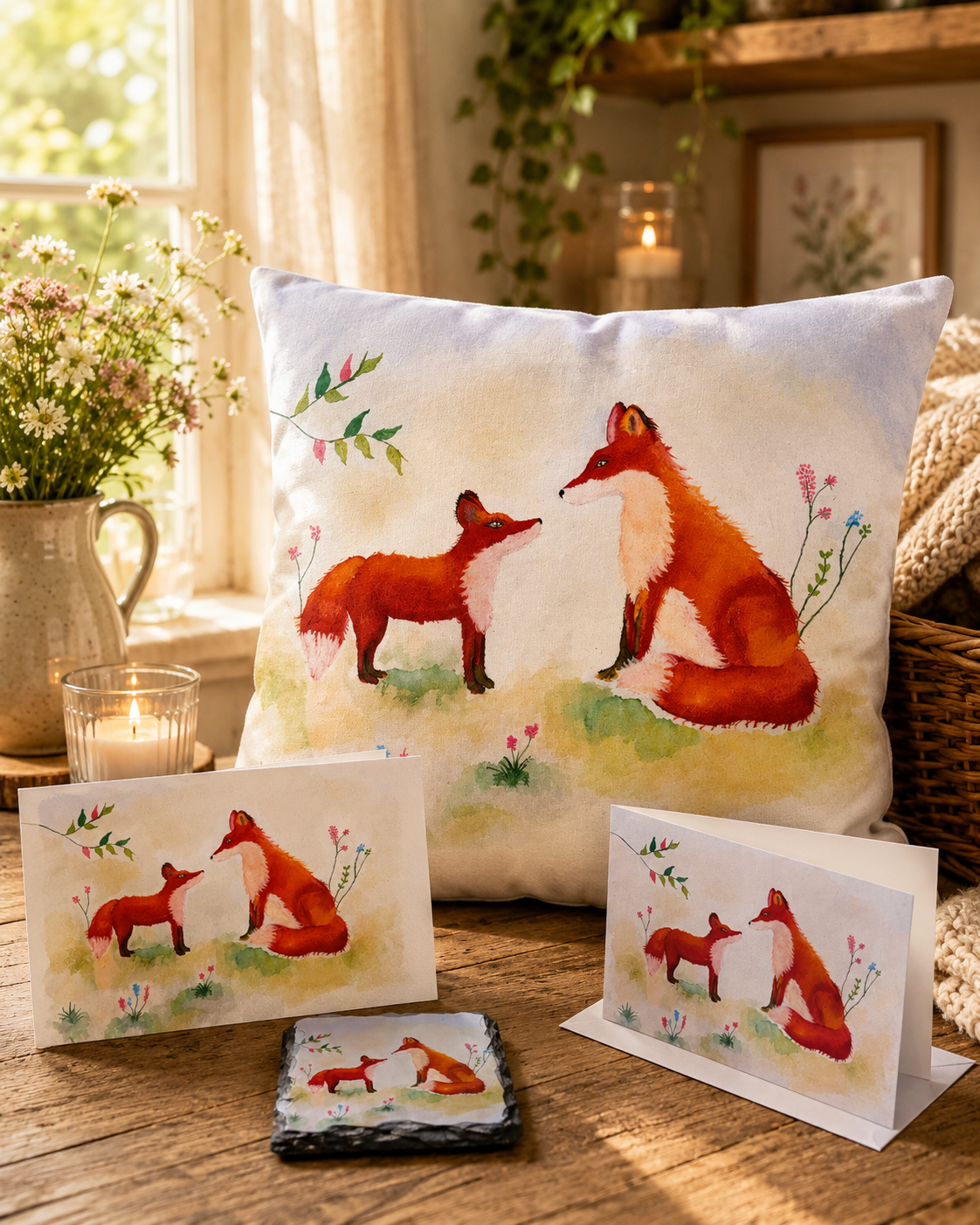 Fox Home Gift Set – Cosy Woodland Decor Bundle | Gift for Nature Lovers