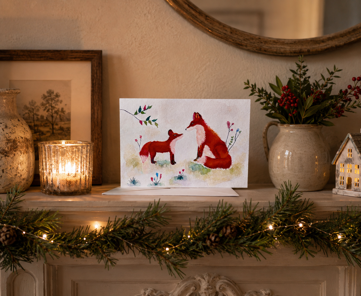 Hand Illustrated Fox Greeting Card | Woodland Animal Art Card UK