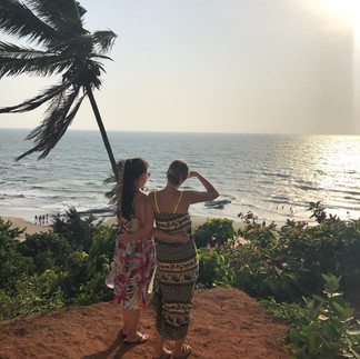 Friends enjoying the view of the ocean