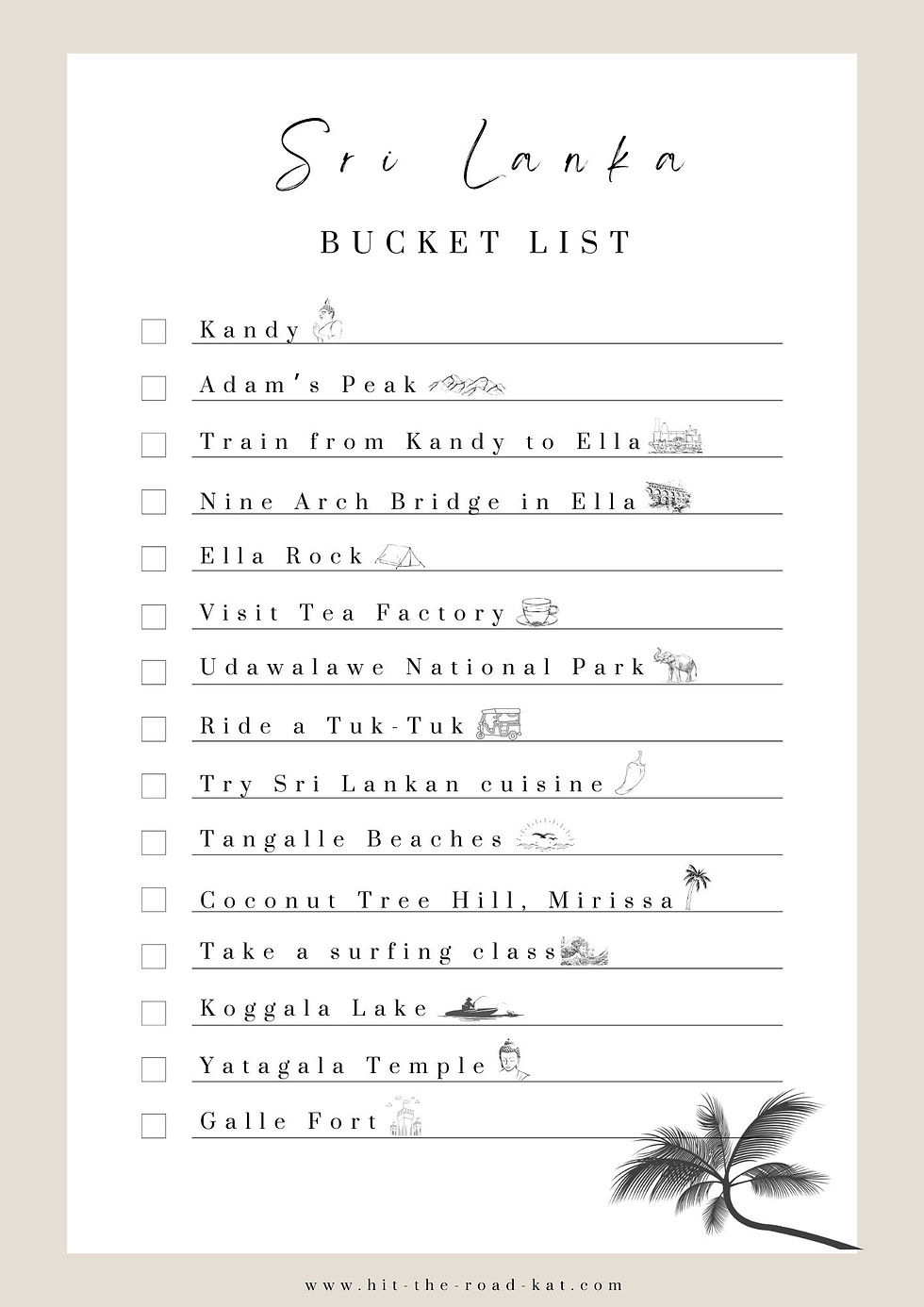 Sri Lanka bucket list