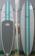 Thumbnail: 10'6" Classic stripes Polymer Shell SUP with Aqua, Gray or Brown Striped Pad