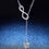 Hình thu nhỏ: Dây chuyền Moissanite Infinity Drop từ bạc nguyên chất 925