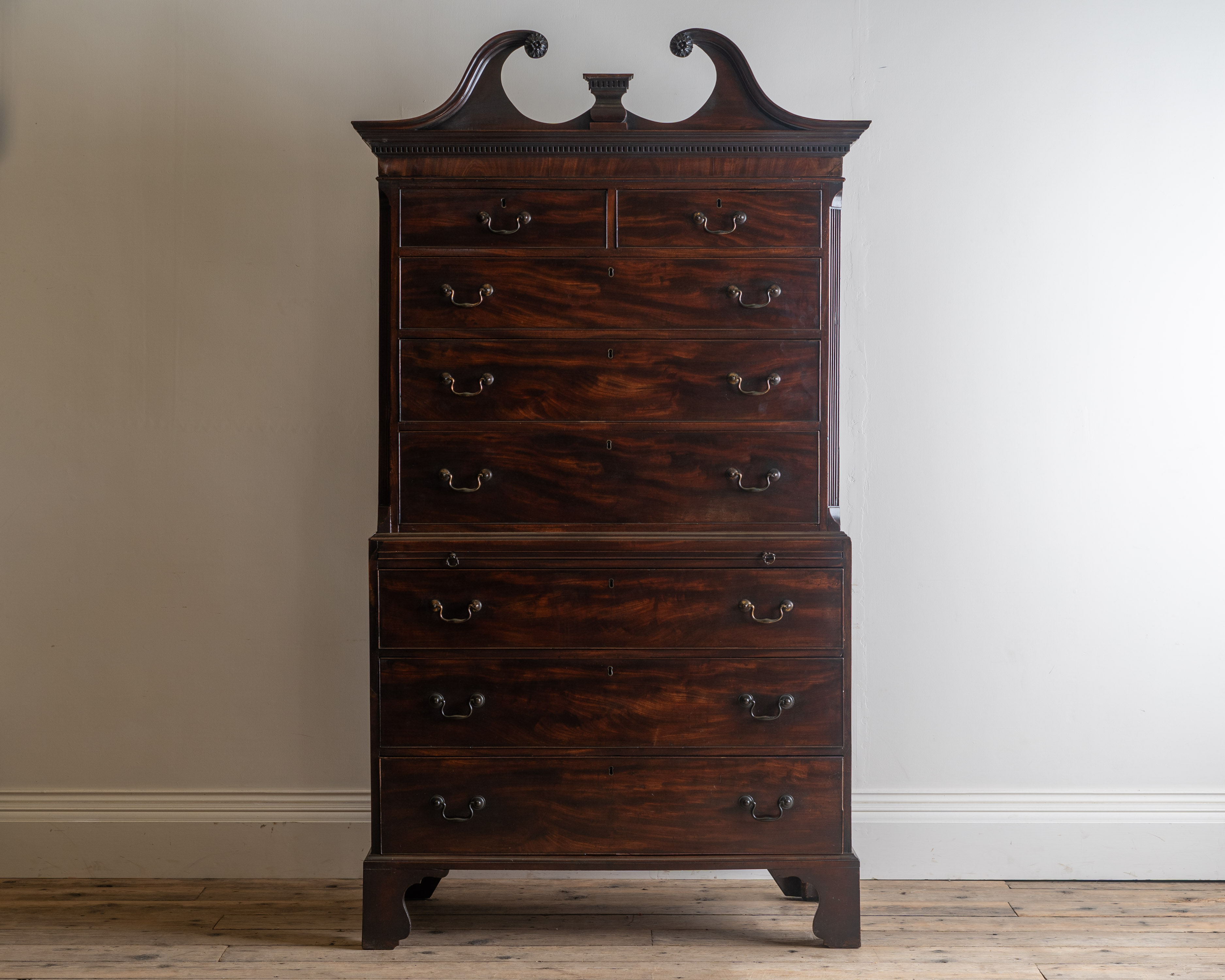 A George III mahogany chest on chest