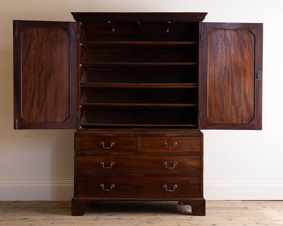 Thumbnail: A George III mahogany clothes press
