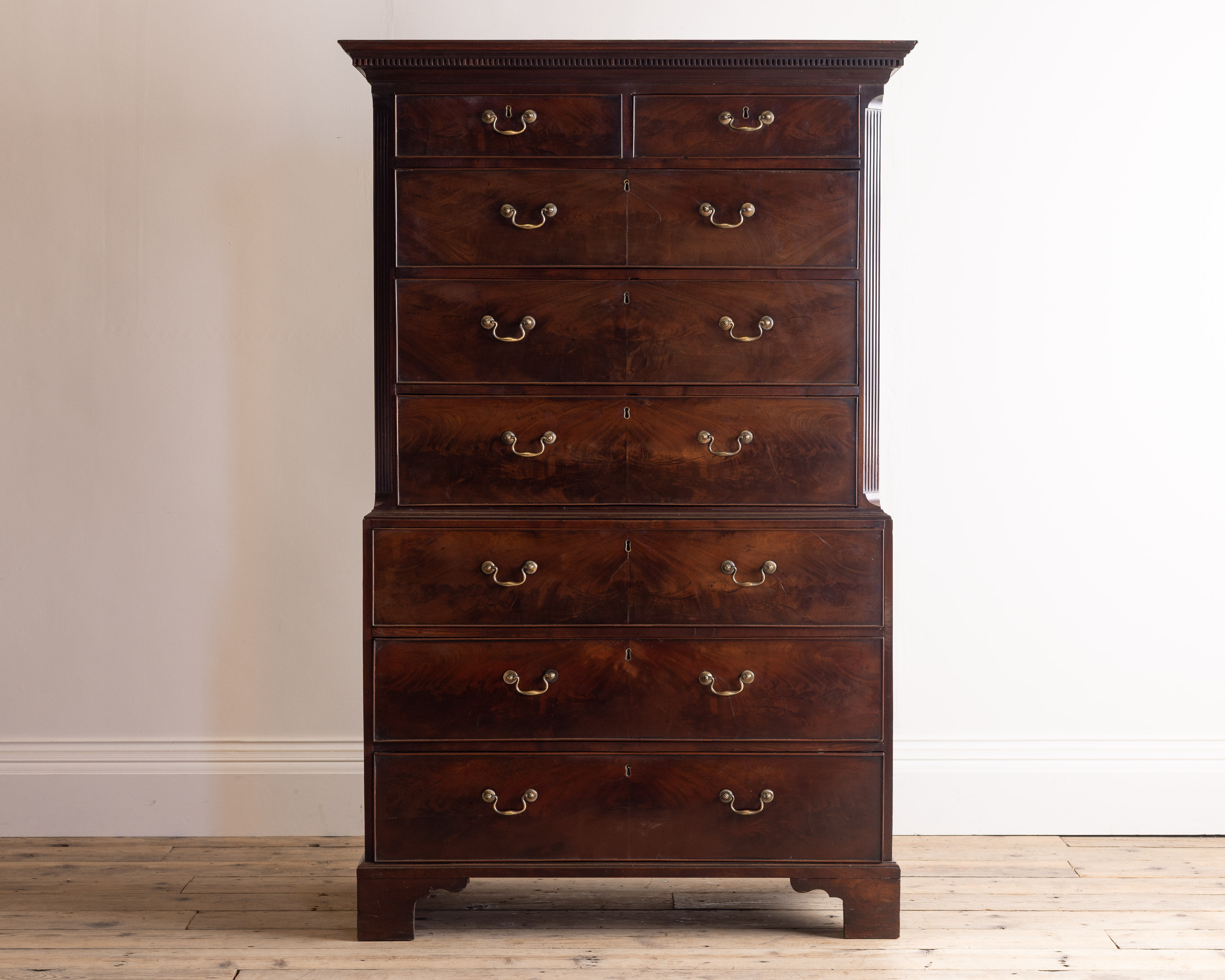 A George III mahogany chest on chest