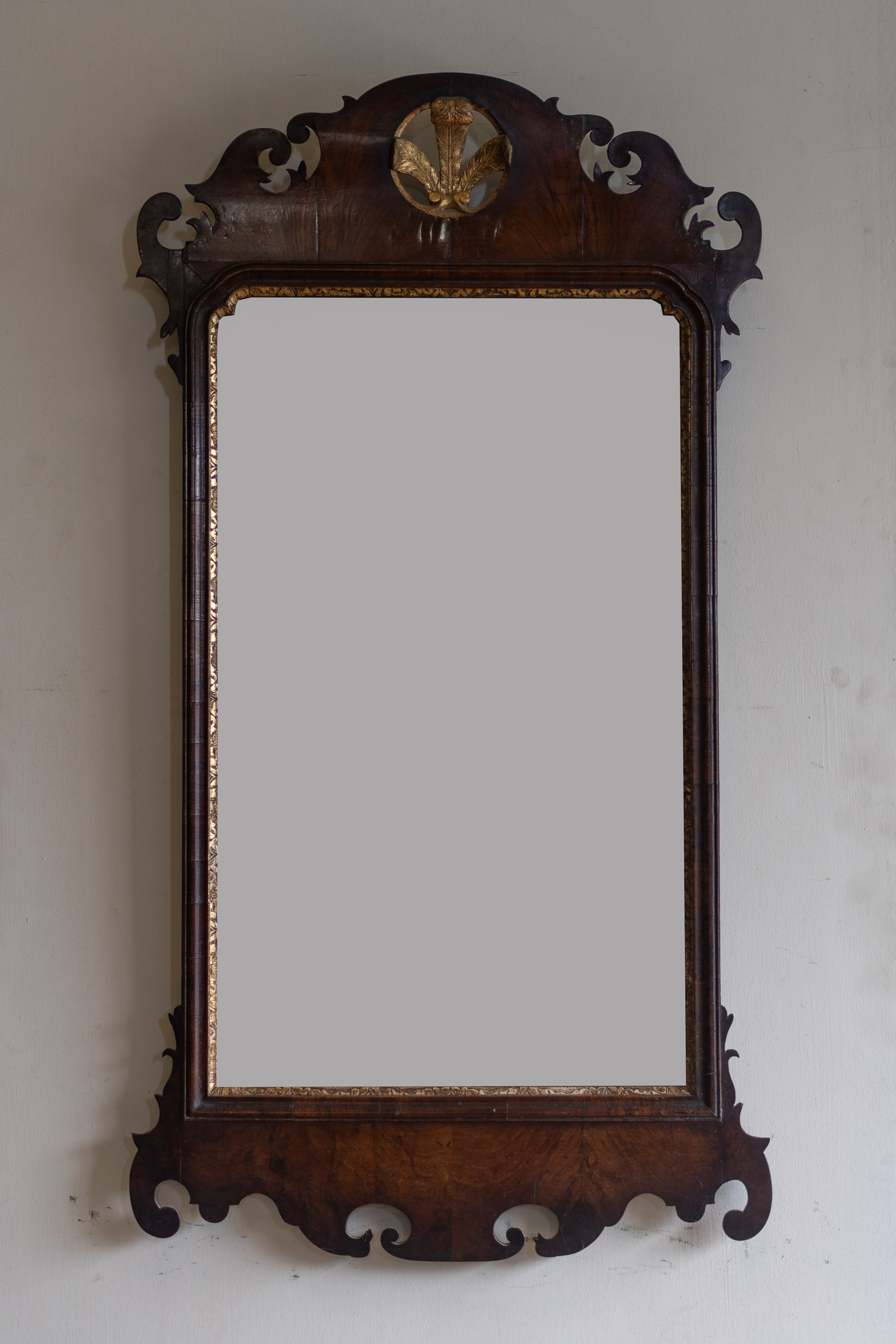 A Georgian mahogany fretwork mirror