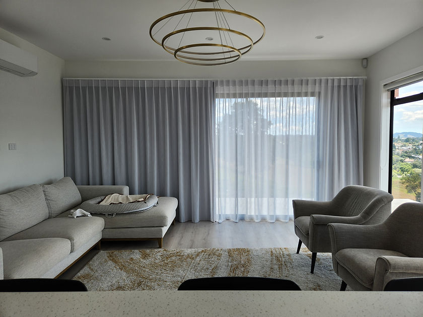 Blockout and Sheer curtain living room