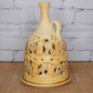 Stoneware Ceramic Lantern: Tuscan Beige