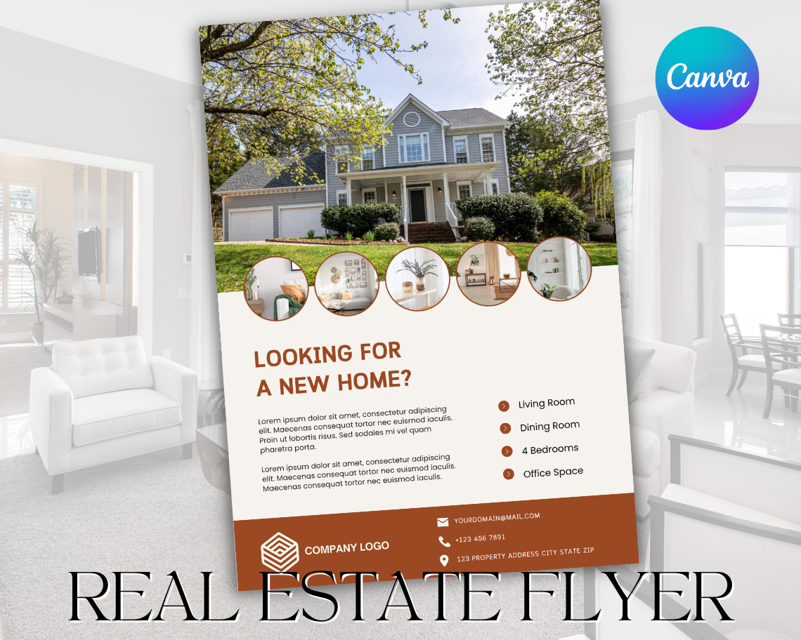orange real estate flyer template