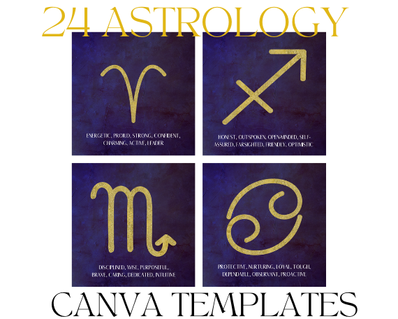 astrology canva template bundle