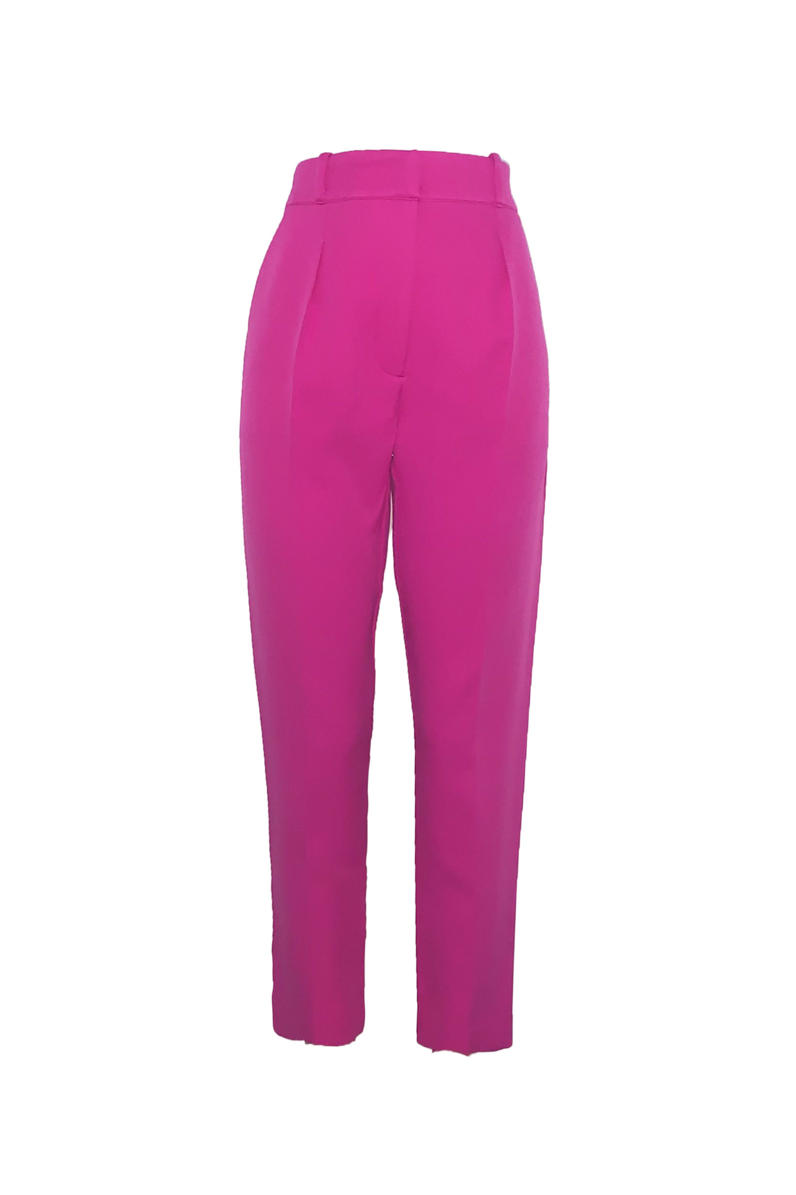 Calça cigarrete com pregas Rosa Pink