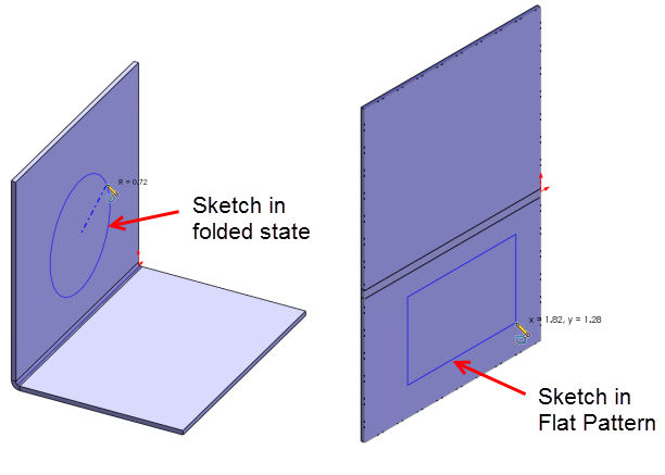Representation of fold and unfold in sheet metal