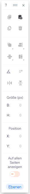 Wix Bearbeitungsleiste