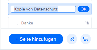 Umbenennung kopierte Seite Wix