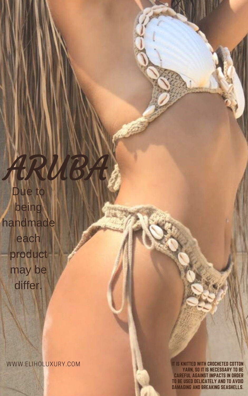 Küçük resim: ELiHO LUXURY "ARUBA" SEASHELL CROCHET BIKINI