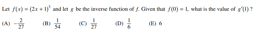 AP Calc unit 3 review deriv of inverse function practice