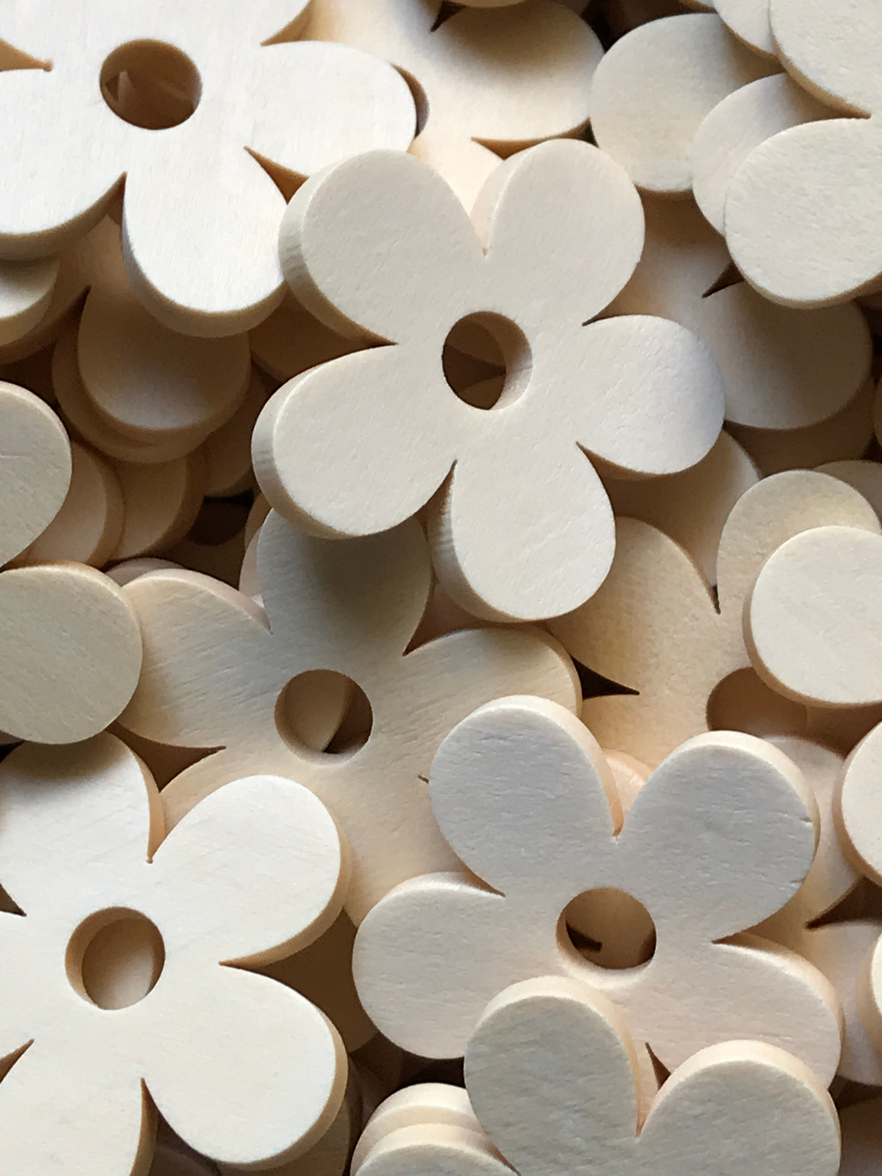 10 Natural Wooden Dasies Toy Parts