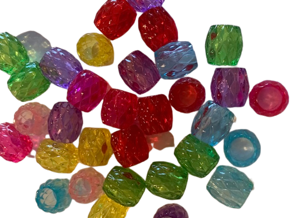Thumbnail: 50 x Big Transparent Barrel Beads