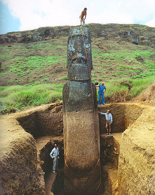Moai buried underground!