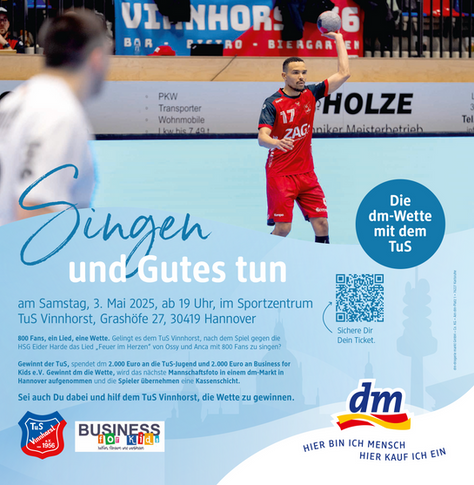 Singen & Gutes tun – die dm-Wette mit dem TuS Vinnhorst