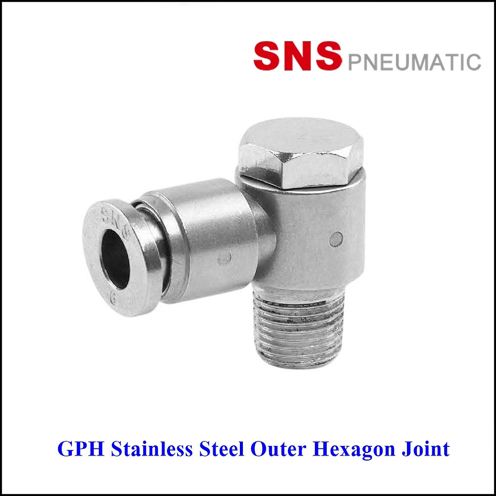 SNS GPH Stainless Steel Outer Hexagon Joint - ข้อต่อลมสแตนเลสแบบขันท้ายเกลียวนอก